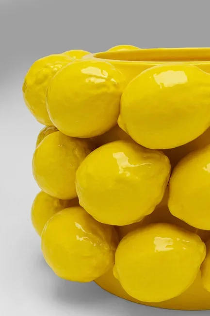 KARE DESIGN Lemon Juice vase, rund - gul porceln (H:19cm)