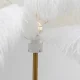 KARE DESIGN Feather Palm gulvlampe - hvid strudsefjer og messing stl