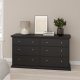 TVILUM North dobbeltkommode med 6 skuffer, mat sort, 163,3 x 51,6 x 88,2 cm