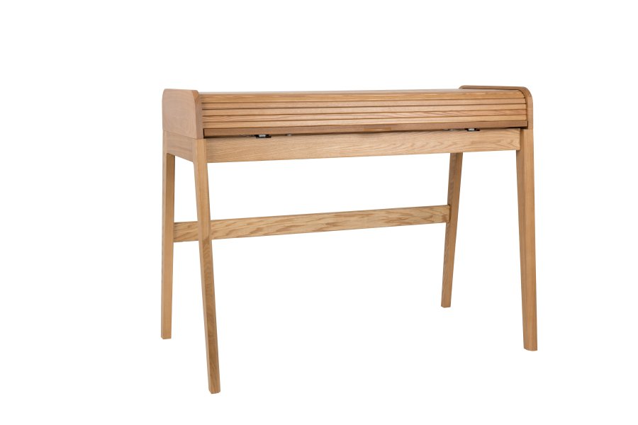 ZUIVER Barbier skrivebord, m. 1 lge og 2 rum - natur askefinér og asketr (110x77)