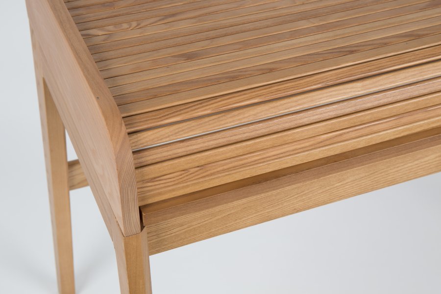 ZUIVER Barbier skrivebord, m. 1 lge og 2 rum - natur askefinér og asketr (110x77)