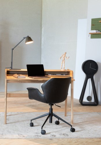 ZUIVER Barbier skrivebord, m. 1 lge og 2 rum - natur askefinér og asketr (110x77)