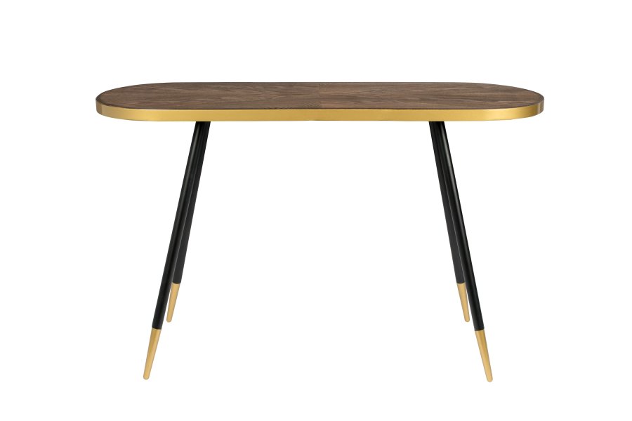 WHITE LABEL LIVING Denise konsolbord, oval - brun askefinér og metal (121x41)