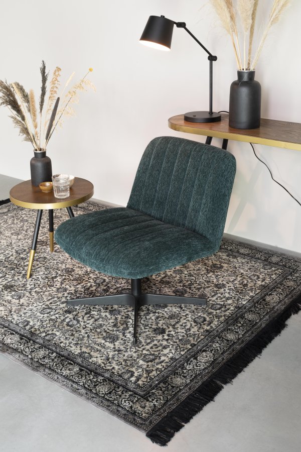 WHITE LABEL LIVING Denise konsolbord, oval - brun askefinér og metal (121x41)