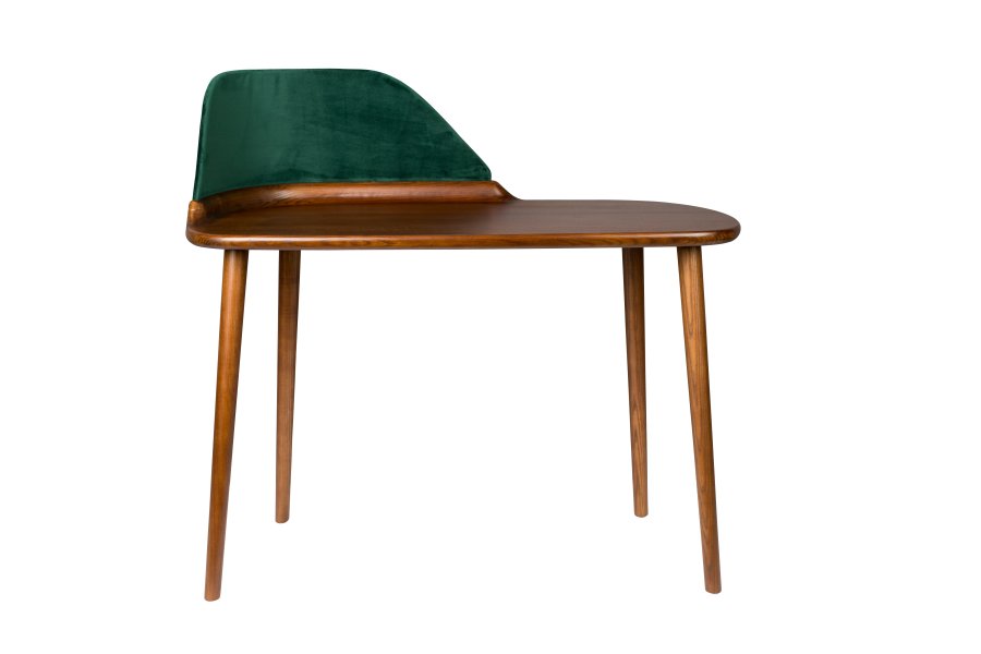 DUTCHBONE Finn skrivebord, rektangulr - polyester og brun asketr (110x57)