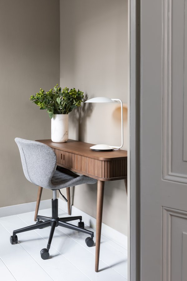 ZUIVER Barbier konsolbord, m. 2 skydelger - brun valnddefinér og gummitr (120x35)