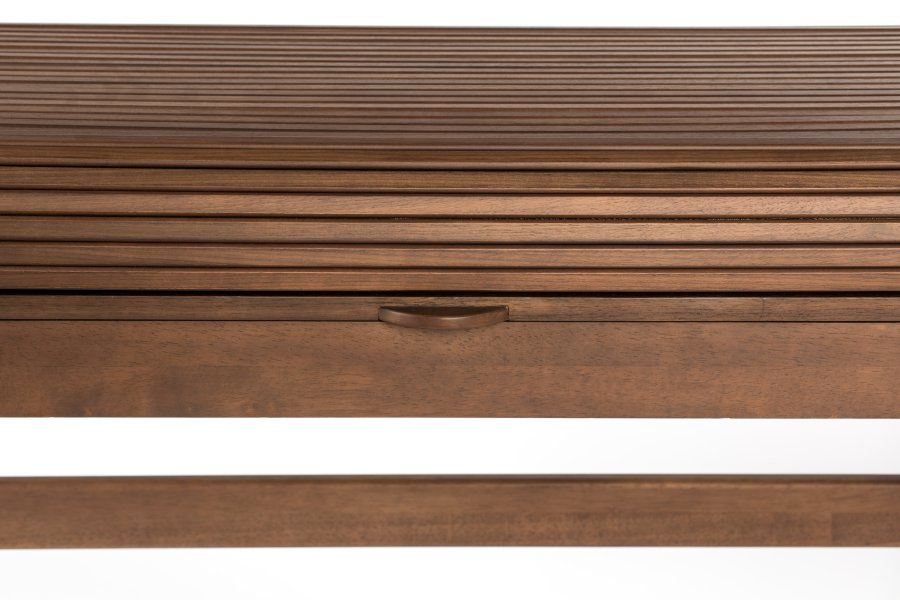 ZUIVER Barbier skrivebord, m. 1 bordlge og 2 rum - brun valnddefinér og gummitr (110x61)