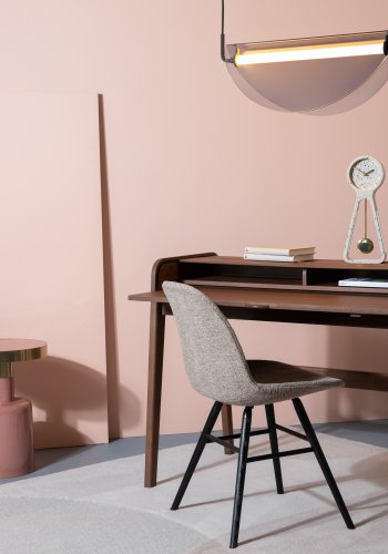 ZUIVER Barbier skrivebord, m. 1 bordlge og 2 rum - brun valnddefinér og gummitr (110x61)