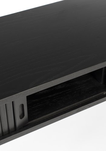 ZUIVER Barbier konsolbord, m. 2 skydelger - sort egetrsfinér og gummitr (120x35)