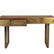 DUTCHBONE Volan konsolbord, m. 2 skuffer - brun mangotr og messing jern (140x50)