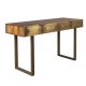 DUTCHBONE Volan konsolbord, m. 2 skuffer - brun mangotr og messing jern (140x50)