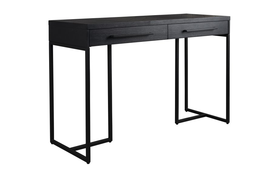DUTCHBONE Klasse konsolbord, m. 2 skuffer - sort tr og sort stl (120x45)