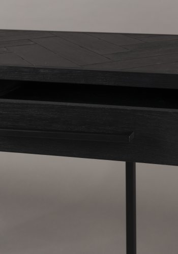 DUTCHBONE Klasse konsolbord, m. 2 skuffer - sort tr og sort stl (120x45)