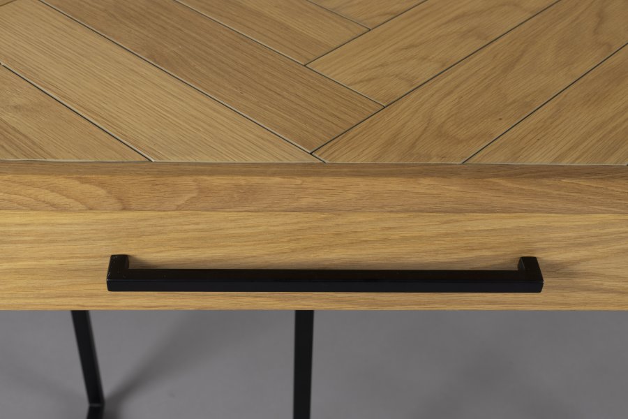 DUTCHBONE Klasse konsolbord, m. 2 skuffer - natur egetr og sort stl (120x45)