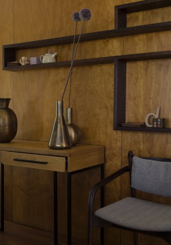 DUTCHBONE Klasse konsolbord, m. 2 skuffer - natur egetr og sort stl (120x45)