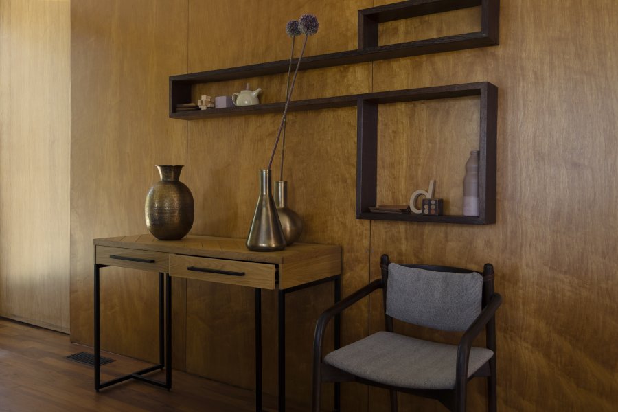 DUTCHBONE Klasse konsolbord, m. 2 skuffer - natur egetr og sort stl (120x45)