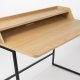 WHITE LABEL LIVING Giorgio skrivebord, m. 1 hylde - natur egefinér og sort metal (120x60)