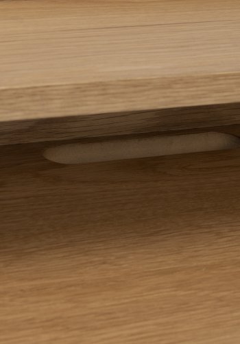 WHITE LABEL LIVING Giorgio skrivebord, m. 1 hylde - natur egefinér og sort metal (120x60)