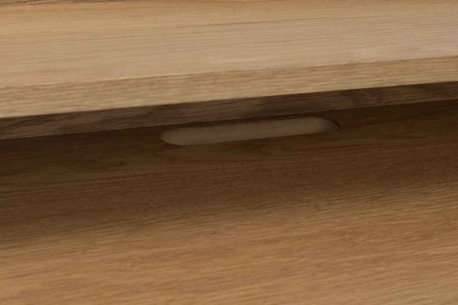 WHITE LABEL LIVING Giorgio skrivebord, m. 1 hylde - natur egefinér og sort metal (120x60)