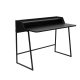 WHITE LABEL LIVING Giorgio skrivebord, m. 1 hylde - sort egefinér og sort metal (120x60)