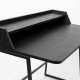 WHITE LABEL LIVING Giorgio skrivebord, m. 1 hylde - sort egefinér og sort metal (120x60)