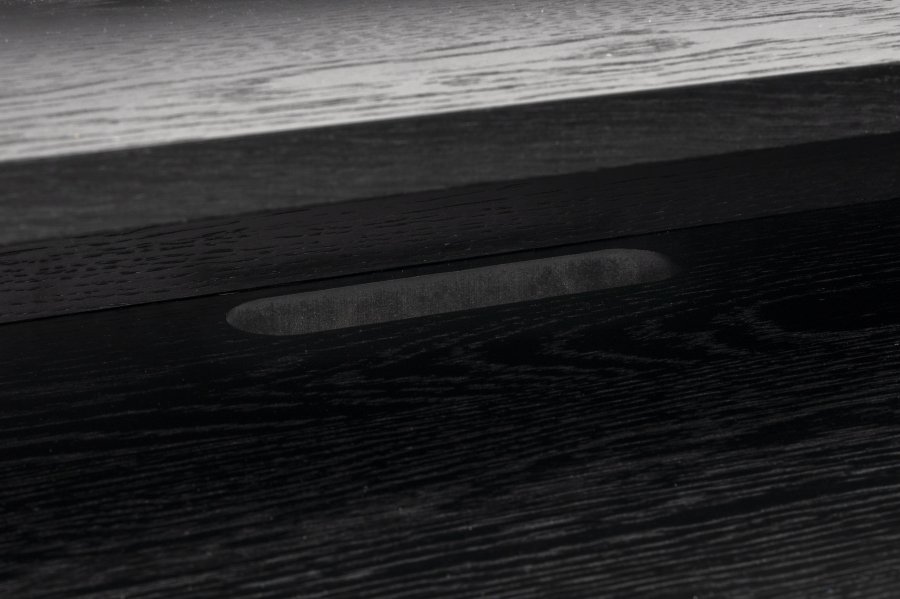 WHITE LABEL LIVING Giorgio skrivebord, m. 1 hylde - sort egefinér og sort metal (120x60)