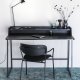 WHITE LABEL LIVING Giorgio skrivebord, m. 1 hylde - sort egefinér og sort metal (120x60)