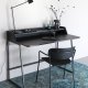 WHITE LABEL LIVING Giorgio skrivebord, m. 1 hylde - sort egefinér og sort metal (120x60)