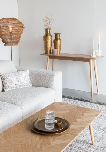 WHITE LABEL LIVING Fabio sildeben konsolbord, rektangulr - natur egefinér og egetr (120X40)