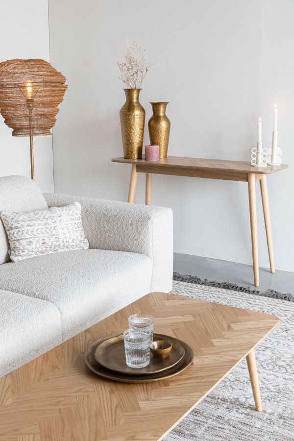 WHITE LABEL LIVING Fabio sildeben konsolbord, rektangulr - natur egefinér og egetr (120X40)