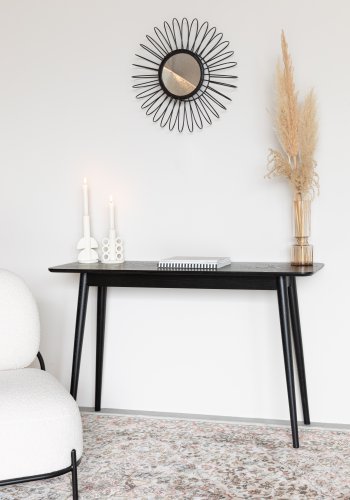 WHITE LABEL LIVING Fabio sildeben konsolbord, rektangulr - sort egefinér og egetr (120X40)