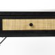 WHITE LABEL LIVING Guuji konsolbord, m. 3 skuffer - rattan og sort MDF/metal (120x40)