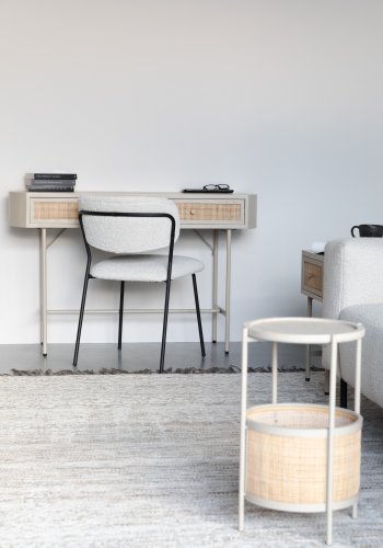 WHITE LABEL LIVING Amaya konsolbord, m. 2 skuffer - beige MDF/metal (120x40)