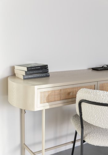 WHITE LABEL LIVING Amaya konsolbord, m. 2 skuffer - beige MDF/metal (120x40)