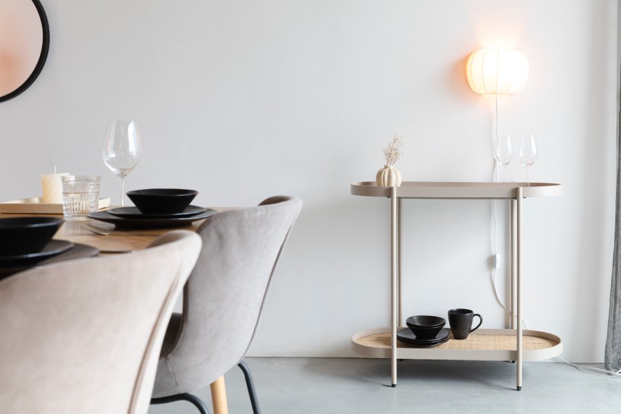 WHITE LABEL LIVING Amaya konsolbord, m. 1 hylde - beige MDF/metal (85x39)