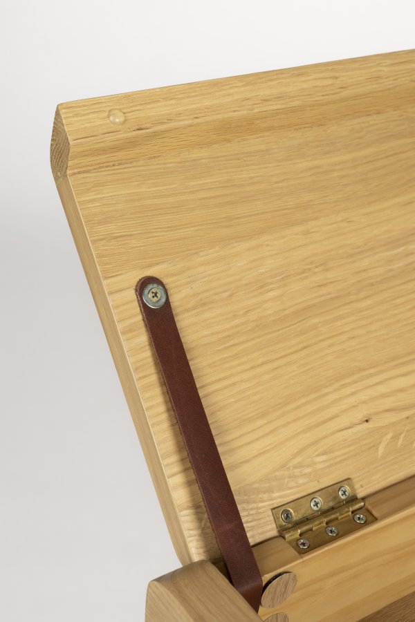 ZUIVER Kaat skrivebord, m. 2 skuffer - natur egefinér og asketr (120x70)