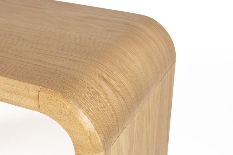 ZUIVER Brave konsolbord, rektangulr - natur egetrsfinér og gummitr (128x38)