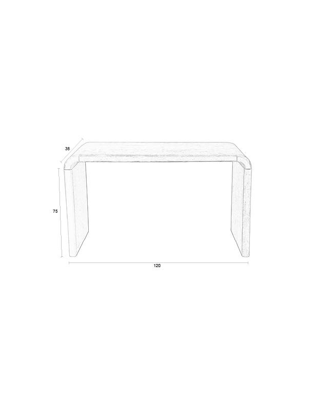 ZUIVER Brave konsolbord, rektangulr - natur egetrsfinér og gummitr (128x38)