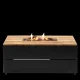 COSI FIRES Cosipure 120 ildbord, rektangulr - natur teaktr og sort aluminium (120x80)