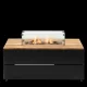 COSI FIRES Cosipure 120 ildbord, rektangulr - natur teaktr og sort aluminium (120x80)