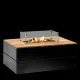 COSI FIRES Cosipure 120 ildbord, rektangulr - natur teaktr og sort aluminium (120x80)
