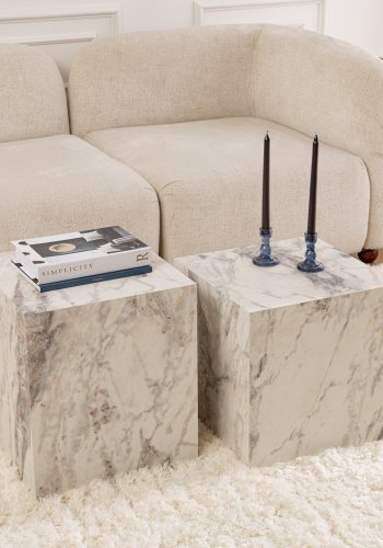 NORDVÄRK Fressia sidebord, kvadratisk - Fressia marmor melamin (st med 2)