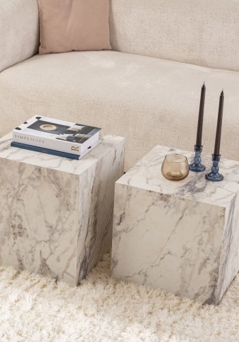 NORDVÄRK Fressia sidebord, kvadratisk - Fressia marmor melamin (st med 2)