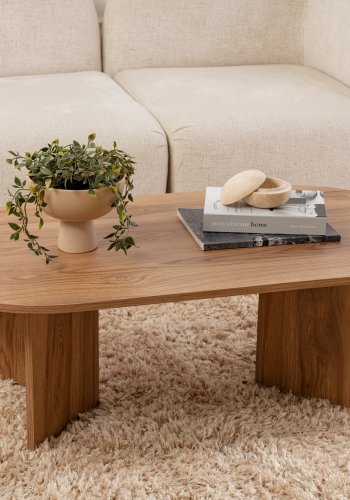 NORDVÄRK Lute sofabord, oval - natur melamin (120x40)