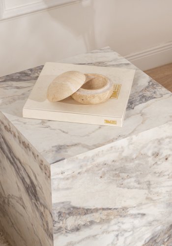 NORDVÄRK Fressia sidebord, kvadratisk - Fressia marmor melamin (45x45)