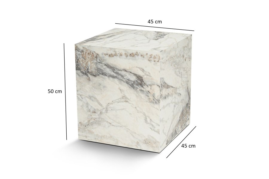 NORDVÄRK Fressia sidebord, kvadratisk - Fressia marmor melamin (45x45)