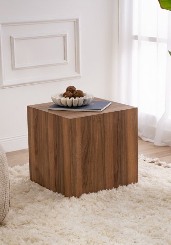 NORDVÄRK Walnut sidebord, kvadratisk - valnd melamin (45x45)