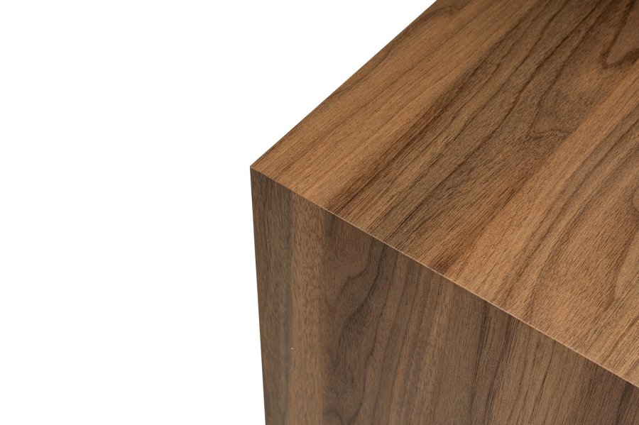 NORDVÄRK Walnut sidebord, kvadratisk - valnd melamin (45x45)