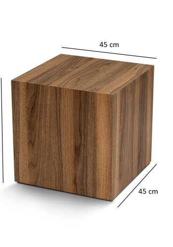 NORDVÄRK Walnut sidebord, kvadratisk - valnd melamin (45x45)