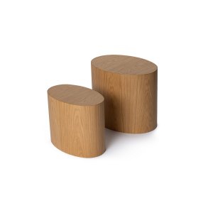 NORDVÄRK Elipse sidebord, oval - natur egefinér (st med 2)